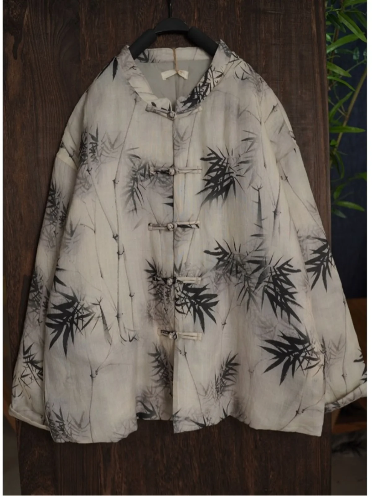 

Новая китайская женская хлопковая куртка на пуговицах, теплая хлопковая одежда для чайной церемонии, осень-зима, бамбуковая одежда в стиле ретро...