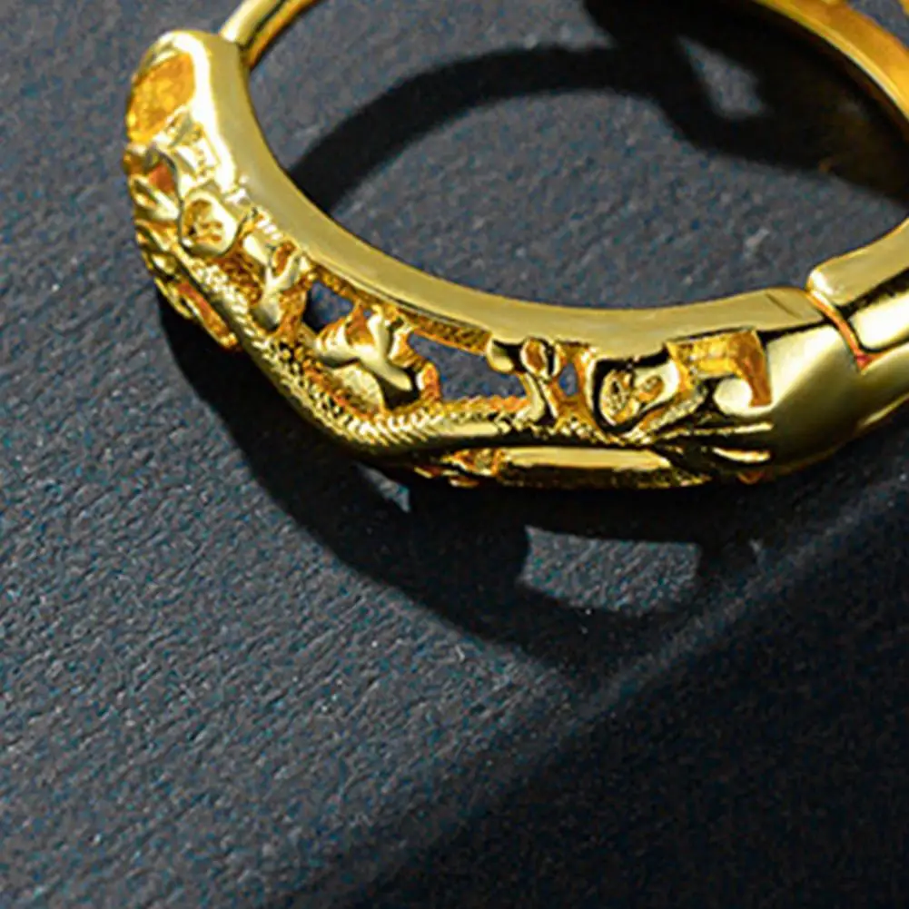 Formal Event Earrings Unisex Huggie Earrings Set Hollow Dragon Embossed Hoop Jewelry Polished Golden Round Ear for Club