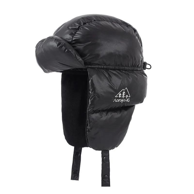 AliExpress NONE Autumn and winter hats with fleece, cold proof down, ear protection, warm hats, outdoor cycling toe caps