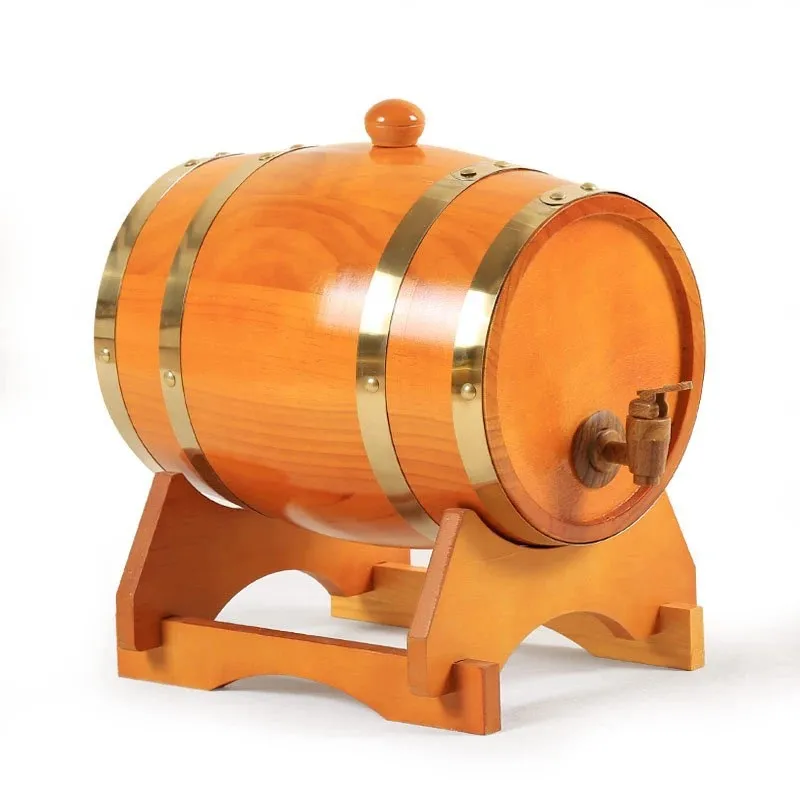 Barril de vino de madera de 5L, equipo de elaboración de cerveza de roble, olla de ron, herramientas de Bar de vino para whisky, decoración de boda,