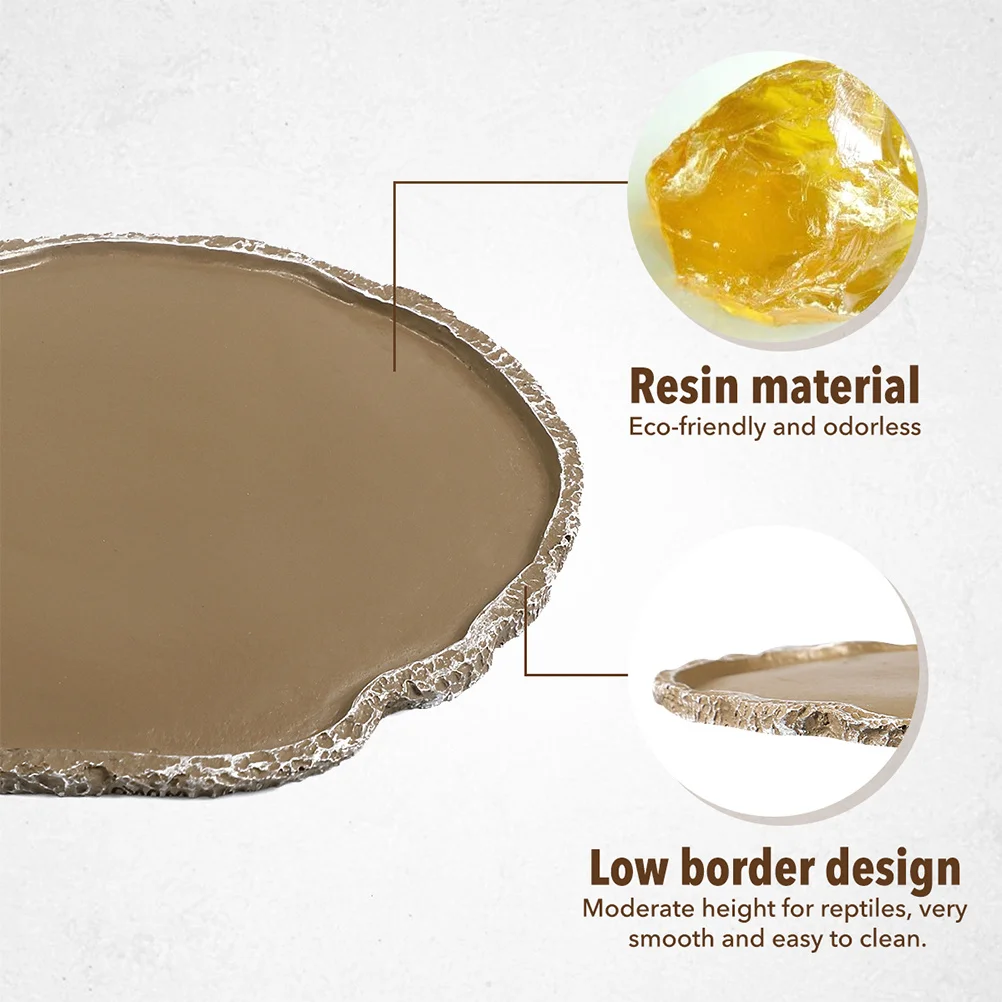 

2Pcs Reptile Food and Water Dishes Resin Feeding Basins for Lizard Tortoise Turtle Easy Clean Pet Feeding Container Reptile