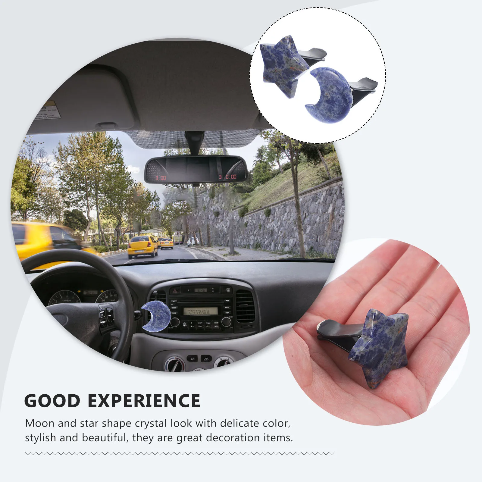 

2Pcs Moon Star Car Outlet Clips Vent Clips Durable Auto Car Interior Accessories Women Decoration Auto Decorations