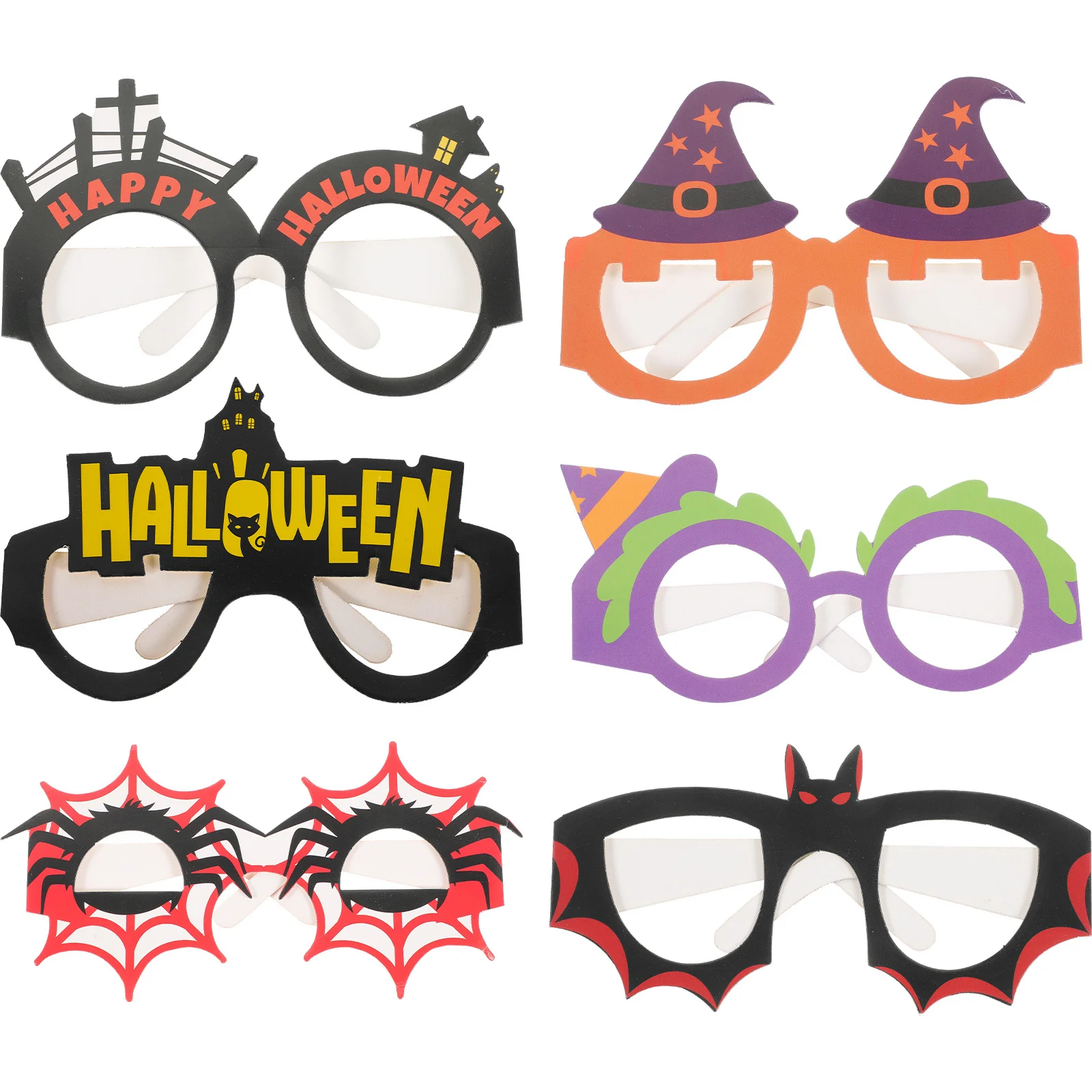 6Pcs Halloween Eyeglasses Frames for Kids Trendy Funny Glasses Props Share Fun with Family Friends Halloween Party Favors