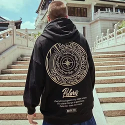 M-8XL Cross Plate American Street Personality Hoodie Autumn/Winter Men's Loose Plus Size Hoodie Fashion Pullover Couple Clothing