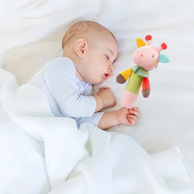 Handgekurbelte Glocken, beruhigende Handtiere, BB-Sticks, Baby-Handpuppen, Spielzeug, Hirschenpuppen für Neugeborene