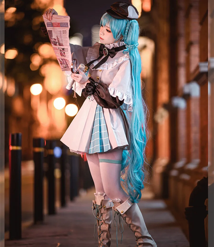 ボーカロイドリトル探偵ミクコスプレ衣装女の子クリスマスギフト衣装スカートコスプレドレス-2026