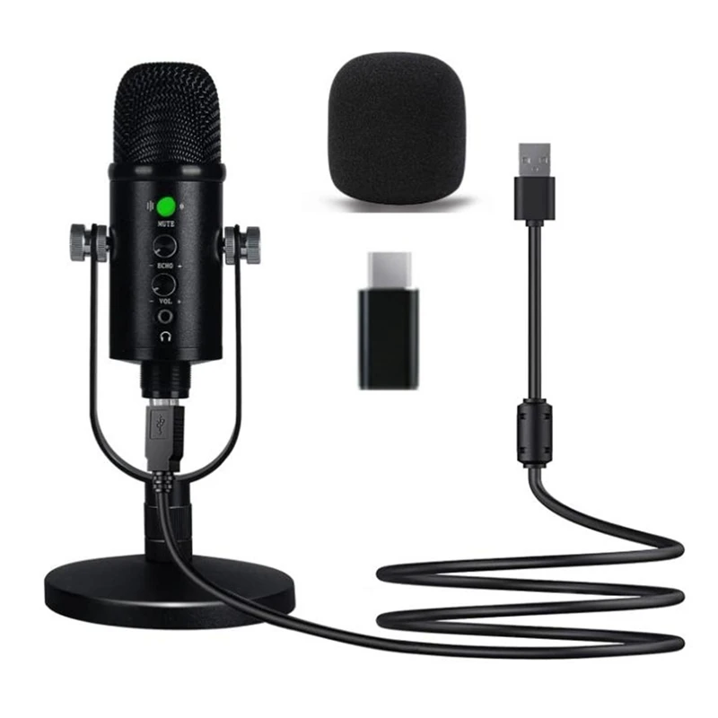 

RISE-USB Microphone,Condenser Computer Microphone,Plug &Play Mic,For Streaming Media, Games,Youtube,Recording,Laptops,Phones