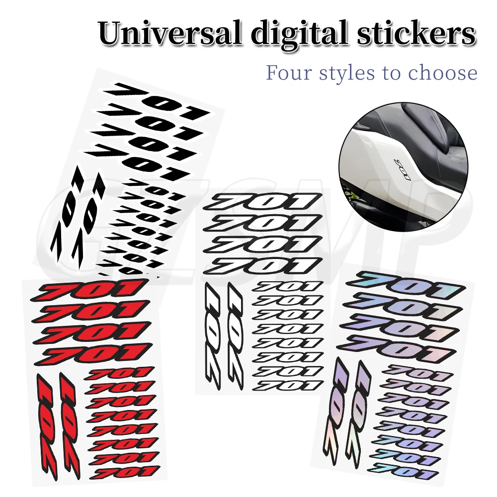 

Motorcycle Number 701 Stickers Fairing Motorcross Body Universal Decals Fit for HUSQVARNA Svartpilen TE SM 701 Supermoto