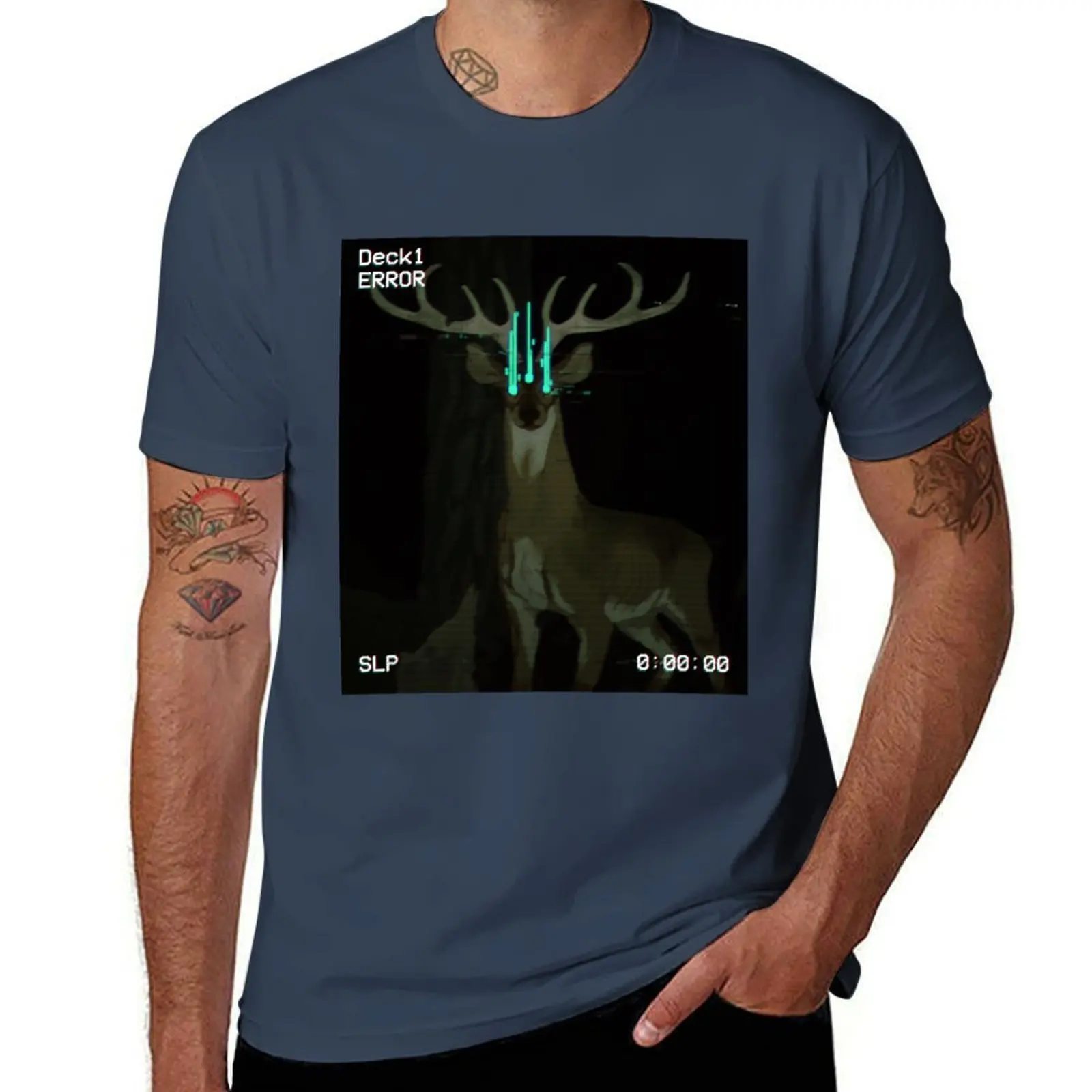 Error Deer T-Shirt Classic Crew Neck Cotton T-Shirt