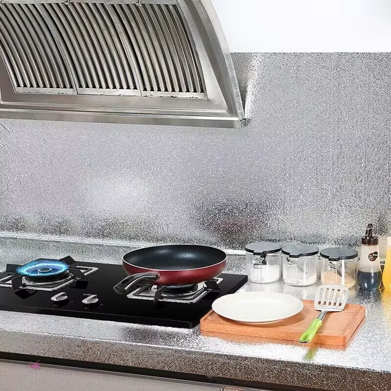 Kitchen Oil Proof Sticker Stove Cabinet Sticker Household Waterproof Moisture-Proof High Temperature Resistant Cabinet