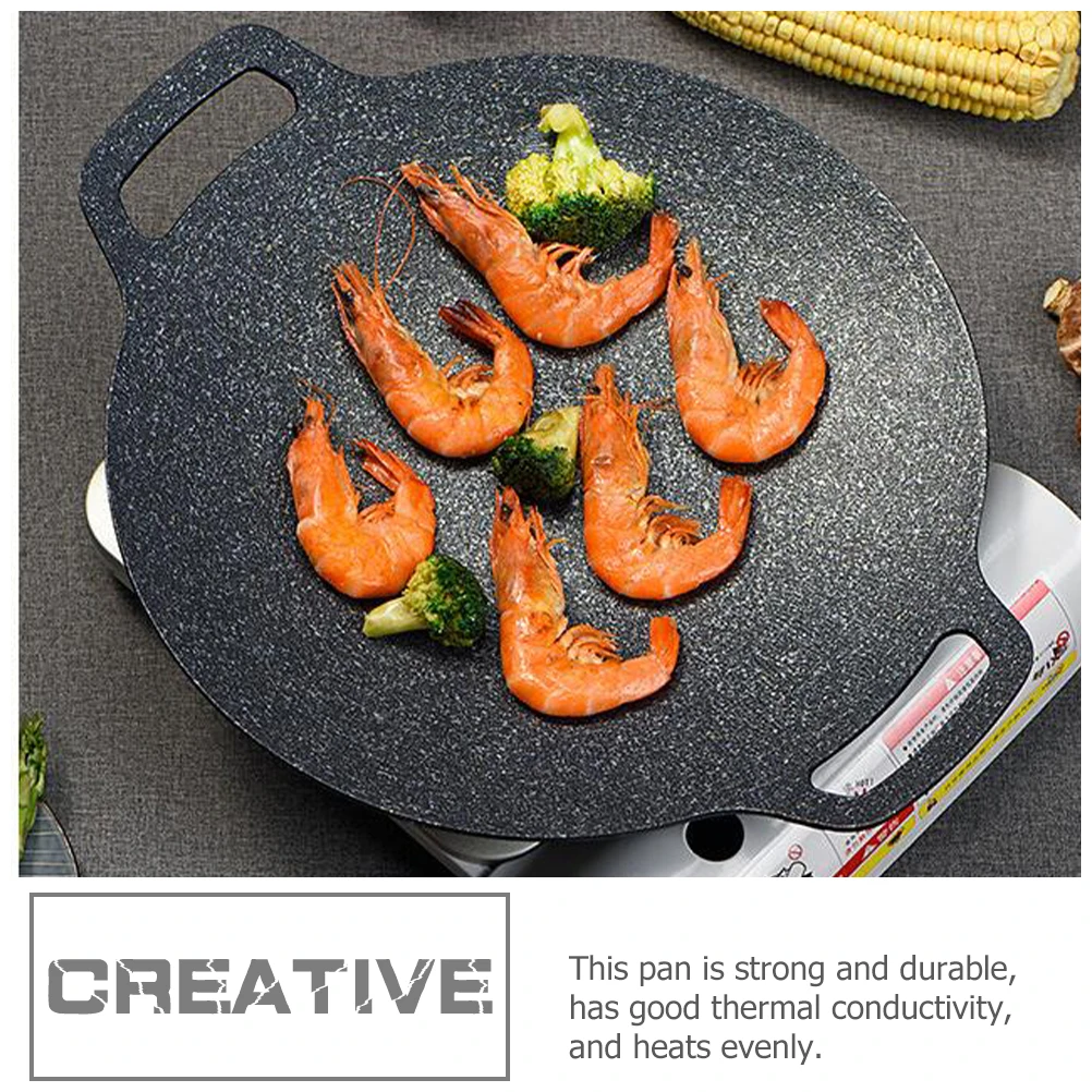 

Aluminum Alloy BBQ Grill Pan Nonstick Roasting Tray for Outdoor Meat Baking Household Kitchen Tools Korean Style