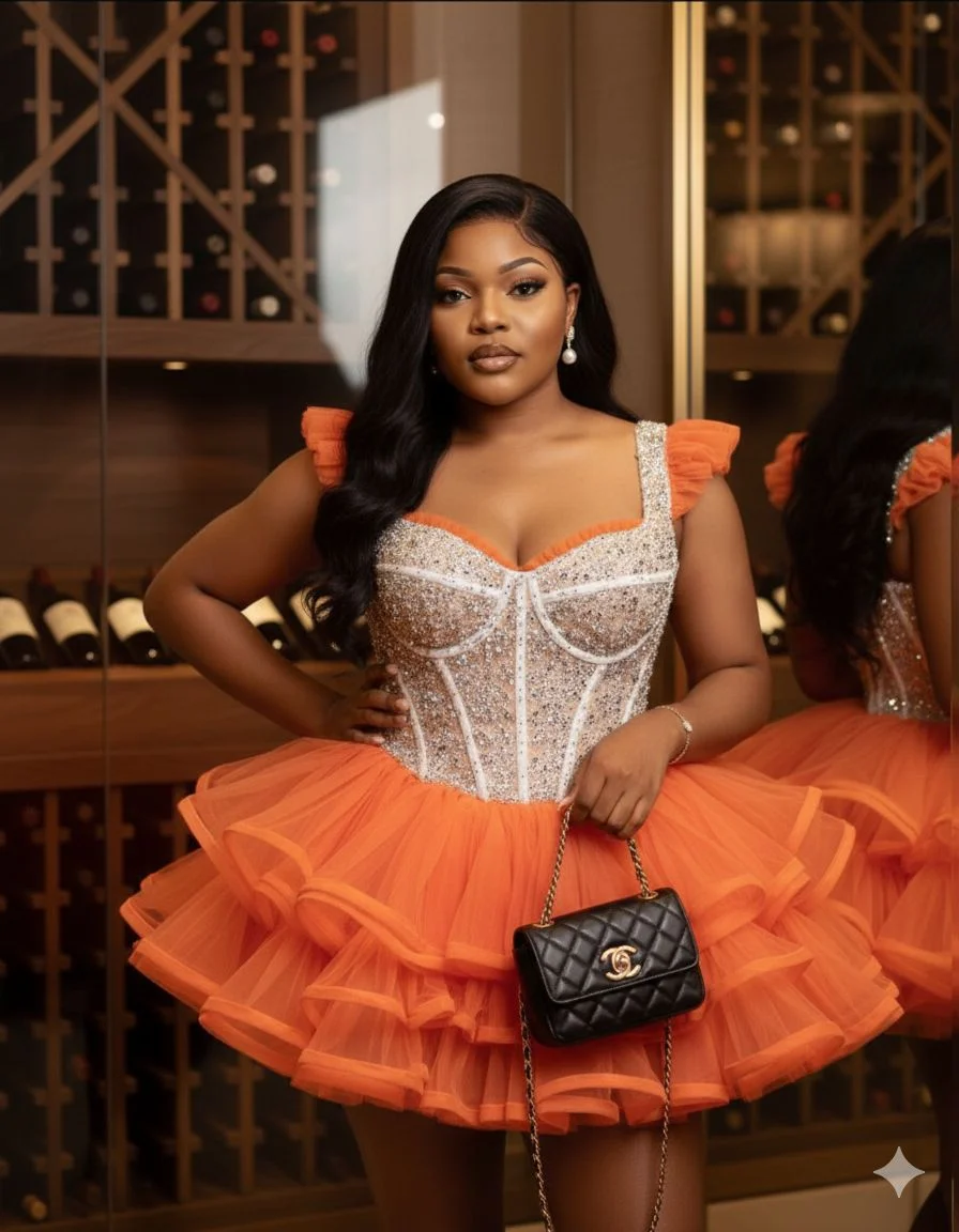 

Mini Short A-line V-neck Tight corset Crystal Beaded Ball Dress Aso Ebi Formal Occasion Dress Birthday Party Dress Customized