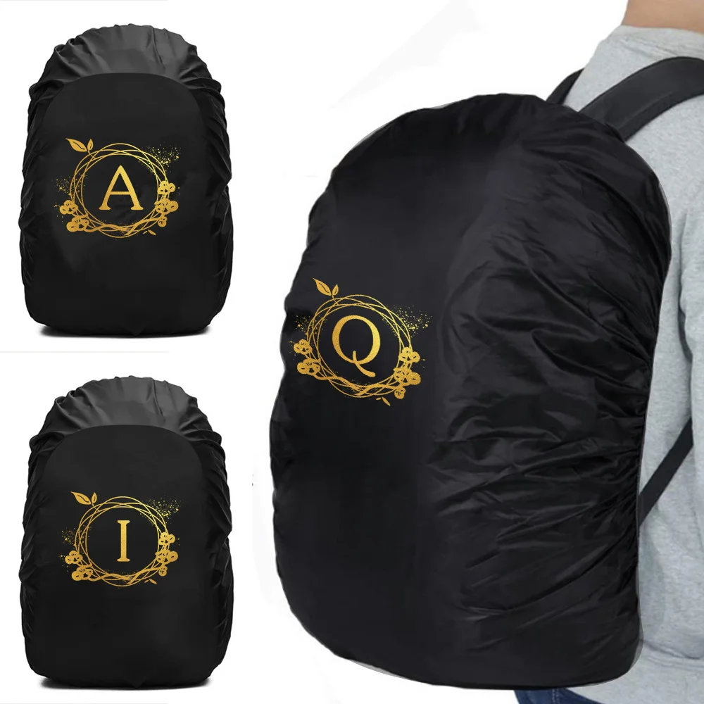 

20-70L Back Pack Rain Cover Dustproof Protection Cover for Backpack Rainproof Cover Schoolbag Waterproof Hood Wreath Pattern