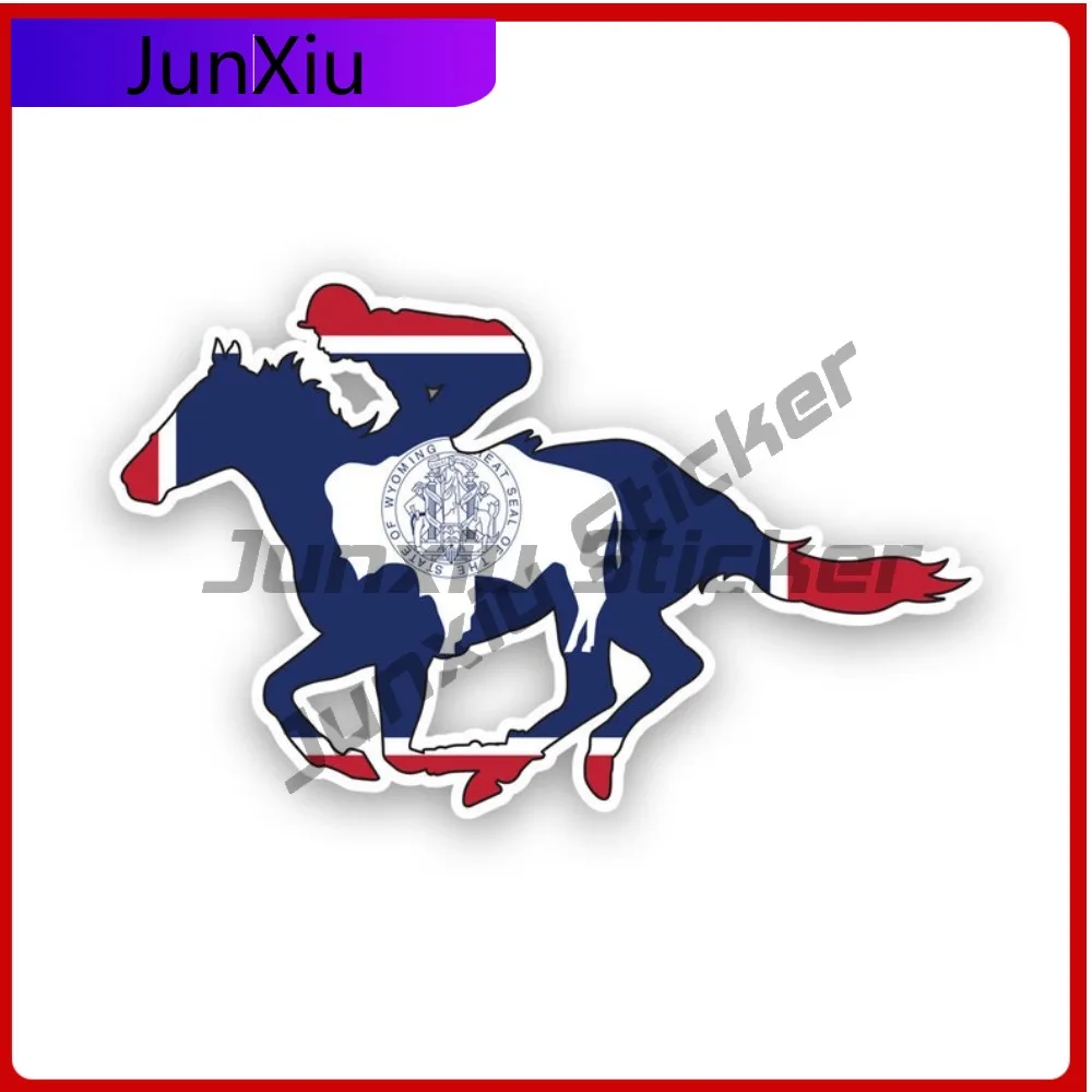 

Wyoming Wy Horse Sun Resistant Scratch Resistant Cartoon For Bumper Truck Rear Windshield Removable Self Adhesive Decor Helmet