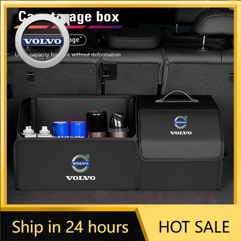 

Чехлы на руль Volvo, кожаный ящик для хранения багажника автомобиля, складной автомобильный органайзер, сумка для Xc60 Xc90 V40 V60 S60 V50 V90 S80 C40 XC40 V