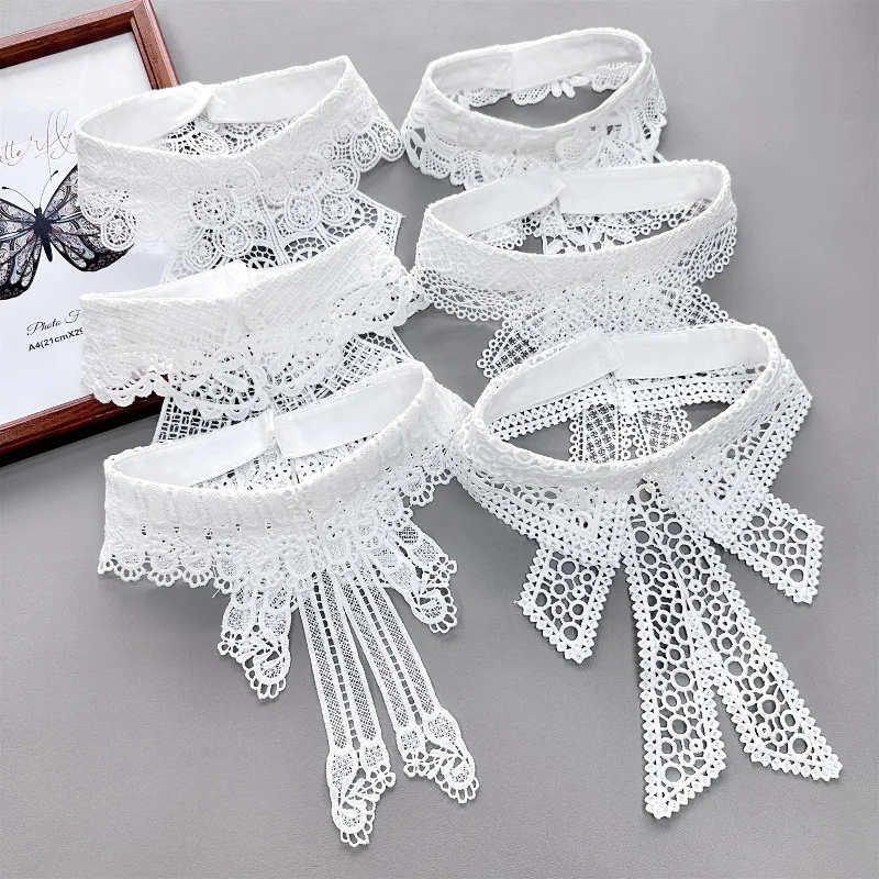 

1 Piece/3 Pieces, New Bow Lace Hollow Shawl, Fake Collar Decorative Collar, Handmade Dress, Clothing Decorative Accessories