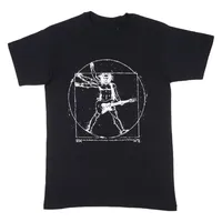 ROCK MAN Da Vinci Vintage Rocker Engaging Artistic American Retro Short Sleeve T-Shirt Men Women Summer Cotton T Shirts Clothing