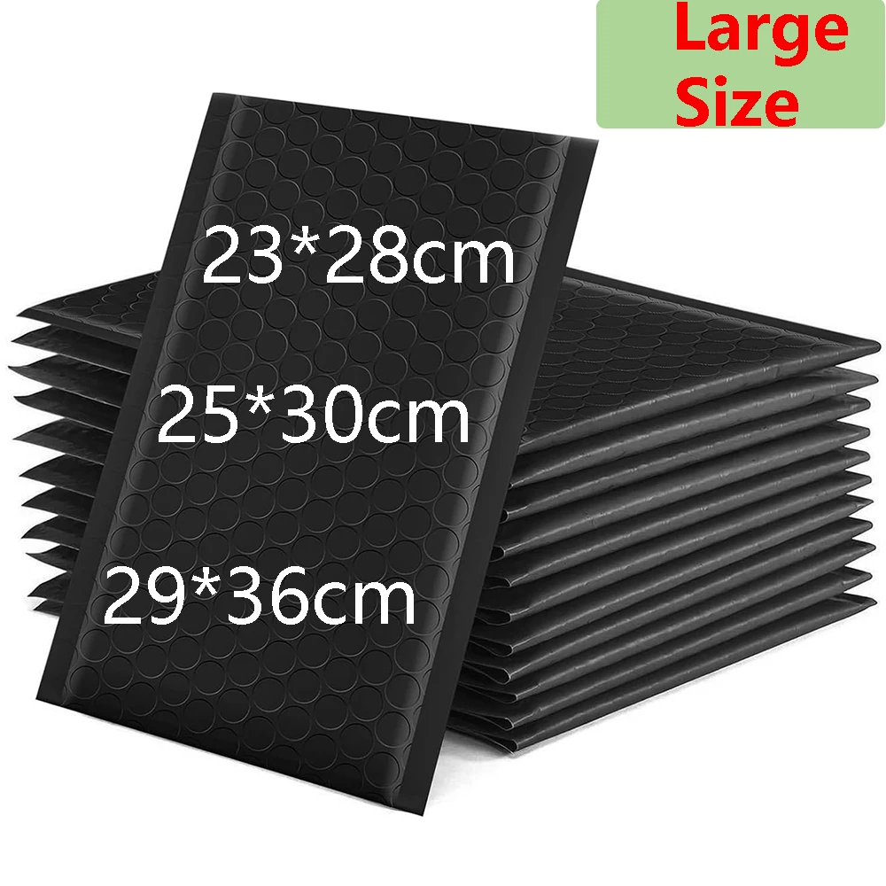 20 szt. Kopert bąbelkowych - Duże czarne koperty bąbelkowe samoprzylepne, wodoodporne torby pocztowe do ochrony przesyłek i pakowania