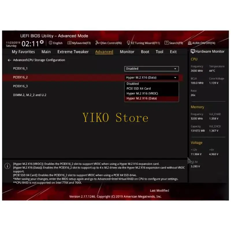 K32C 4 cổng Bộ điều khiển PCIE X16 Thẻ mở rộng nội bộ Bộ chuyển đổi PCIE sang SFF-8654