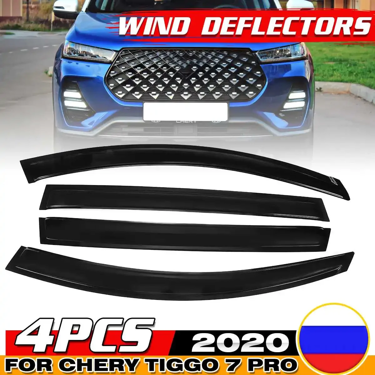 

4pcs Car Side Window Deflector Window Visor Vent For Chery Tiggo 7 Pro 2020 2021 2022 Wind Shields Sun Rain Guards Sun Shade