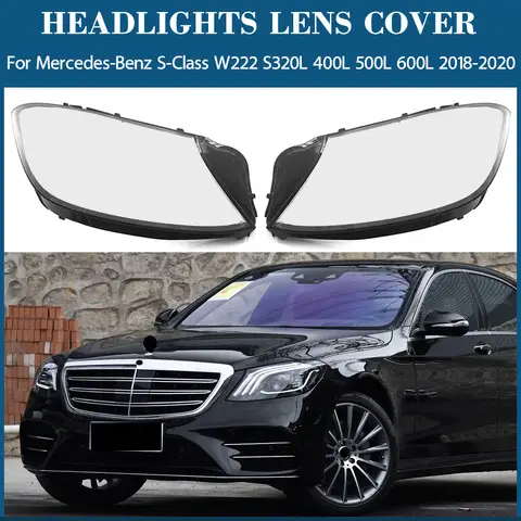 램프 그늘 헤드 램프 투명한 전등 갓 헤드 라이트 렌즈 메르세데스-벤츠 S 클래스 W222 S320L 400L 500L 600L 2018 2019 2020