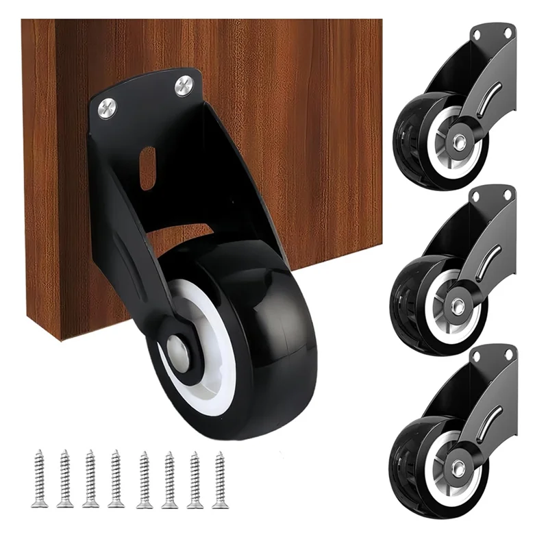 2025 Trend 4Pack Gate Wheels For Wooden Gate Door Bottom Support Wheels Furniture Fix Rollers