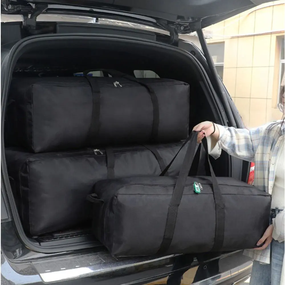 55L/100L/150L حقيبة سفر ذات سعة كبيرة جدًا مقابض معززة مقاومة للماء من قماش أكسفورد حقيبة يد للتنزه قابلة للطي بسحاب مزدوج