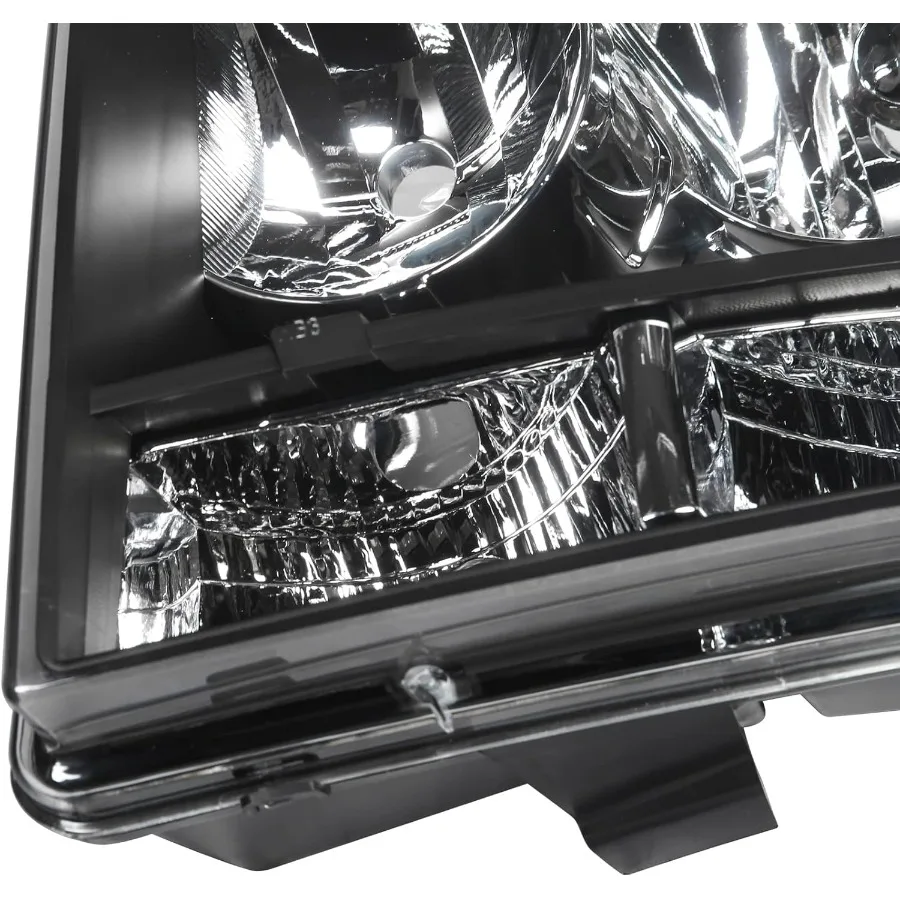 Headlights Assembly for 2007-2014 Chevy Tahoe Suburban 1500,07-13 Chevy Avalanche Suburban 2500 Replacement Headlamp Pair, Black