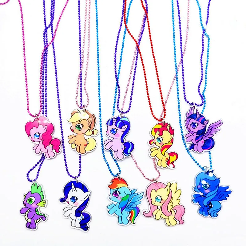 

My Little Pony Child Necklace Girl Chain Princess Accessories Twilight Sparkle Toy Student Jewelry Child Decor Birthday Gift