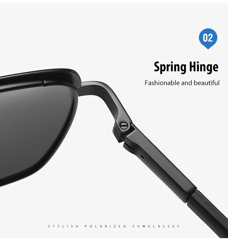 VCKA Kacamata Hitam Miopia Bisnis Persegi Kacamata Berkendara Fotochromic Terpolarisasi Pria Kacamata Resep Optik -0.50 Hingga -6.0