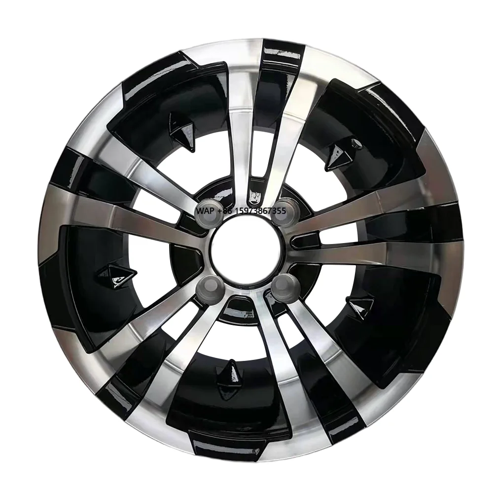 

Bright black aluminium golf cart wheels NBR12-04 (12x7 - 4 - 101.6-70 - negative 12)