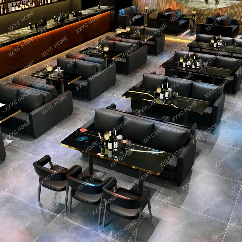 Bar booth sofa barbecue milk tea shop camping Fengqing  music dining bar bistro cafe table and chair combination image 6