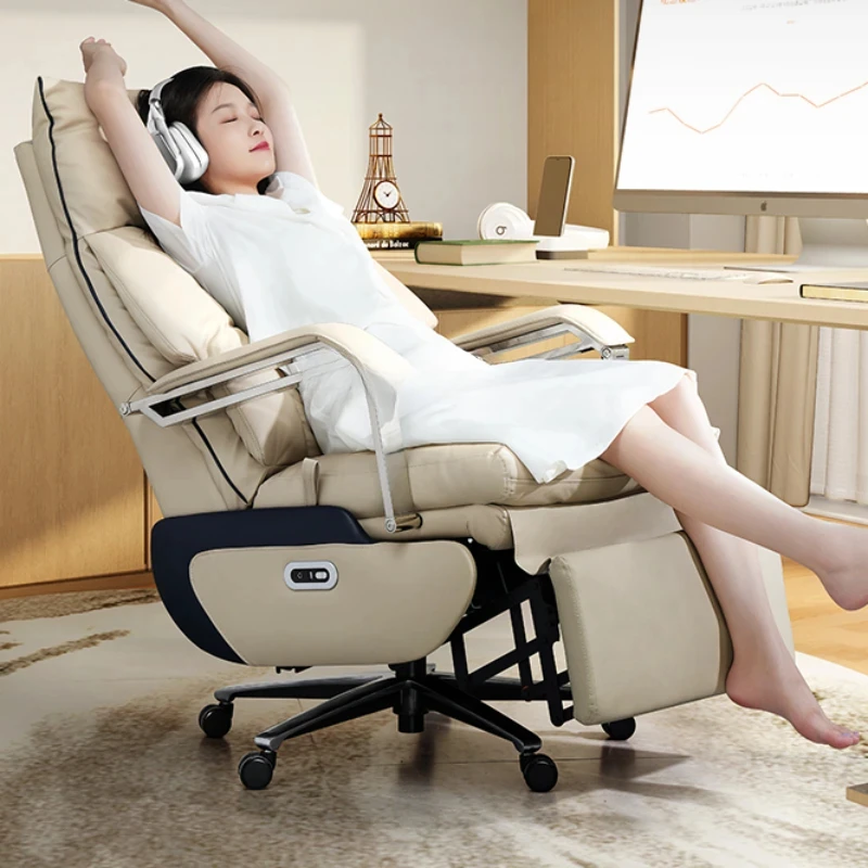 

Электрическое кресло для руководителя с откидной спинкой, офисное кресло для обеденного перерыва, компьютерное кресло, офисное кресло из натуральной кожи