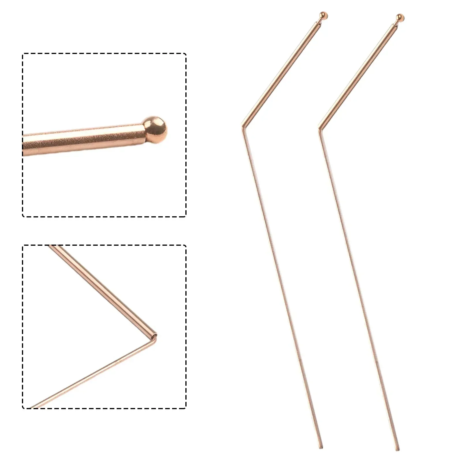 2pcs 99.9% Copper Probe Detector Rod Metal Positioning Rod Dowsing Rods For Gold Water Treasure Minerals Finding Tools