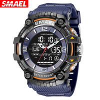 SMAEL Dual Display Quartz Watch Men Sports Alarm Clock Waterproof Wristwatches 8089 Original Brand Men's Digital Stopwatch Watch