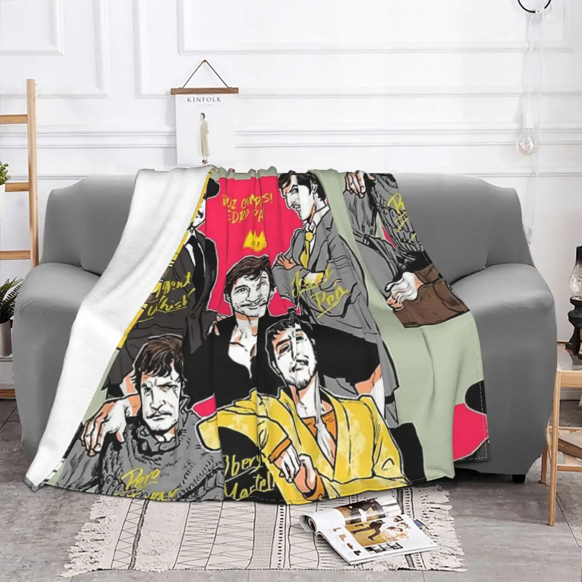 Image De Pedro Pascal Comics Meilleur Acteur De Groupe Blanket Velvet Super Warm Throw Blankets For Sofa Plush Thin Quilt