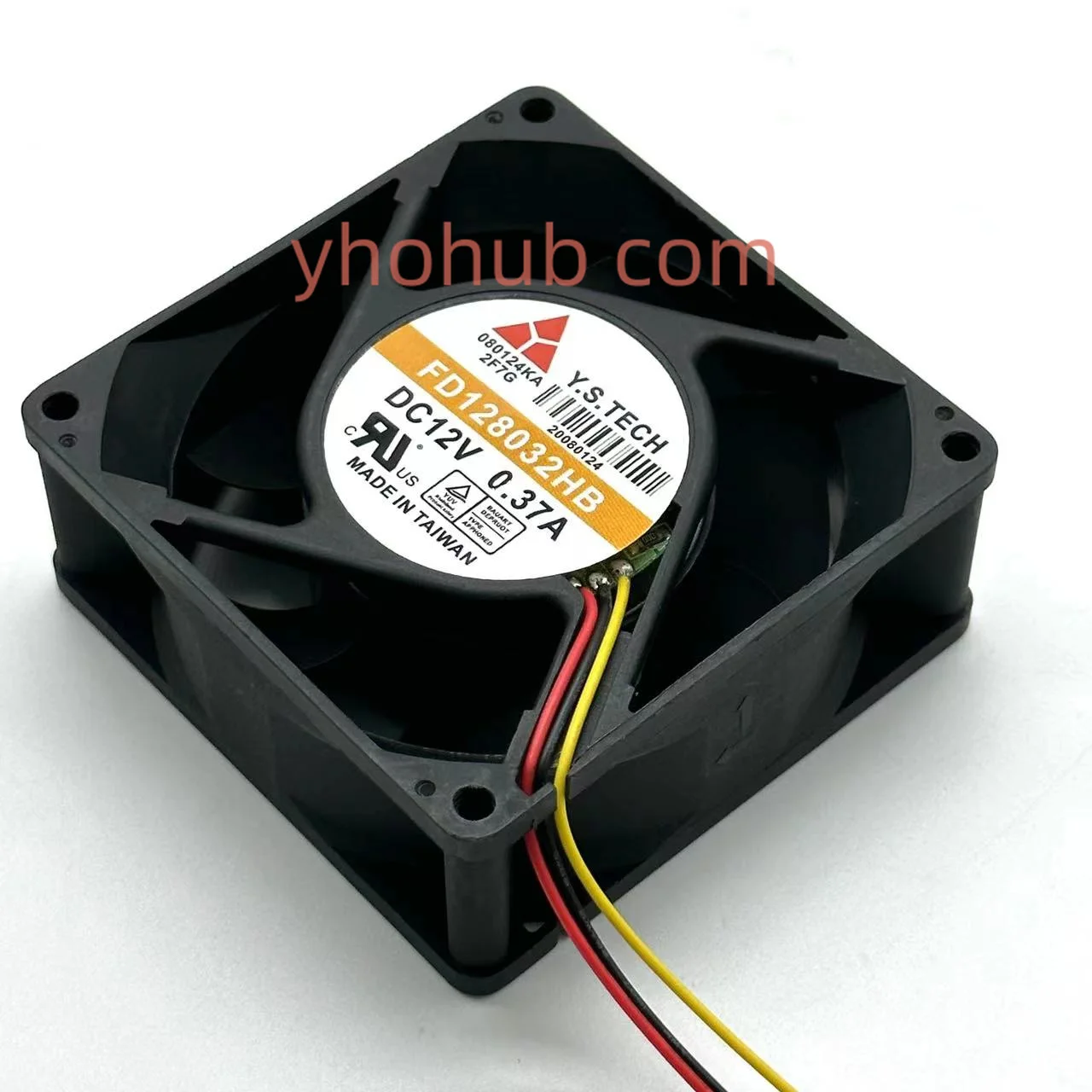 Y.S TECH FD128032HB DC 12V 0.37A 80x80x32mm 3-wire Server Cooling Fan