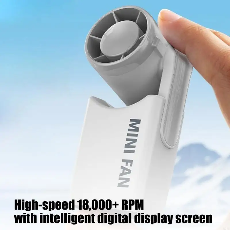 Mini Handheld Desk Fan Build-in 3000mAh Battery 199 Speed Gear For Concert Hiking Cooling Indoor Outdoor