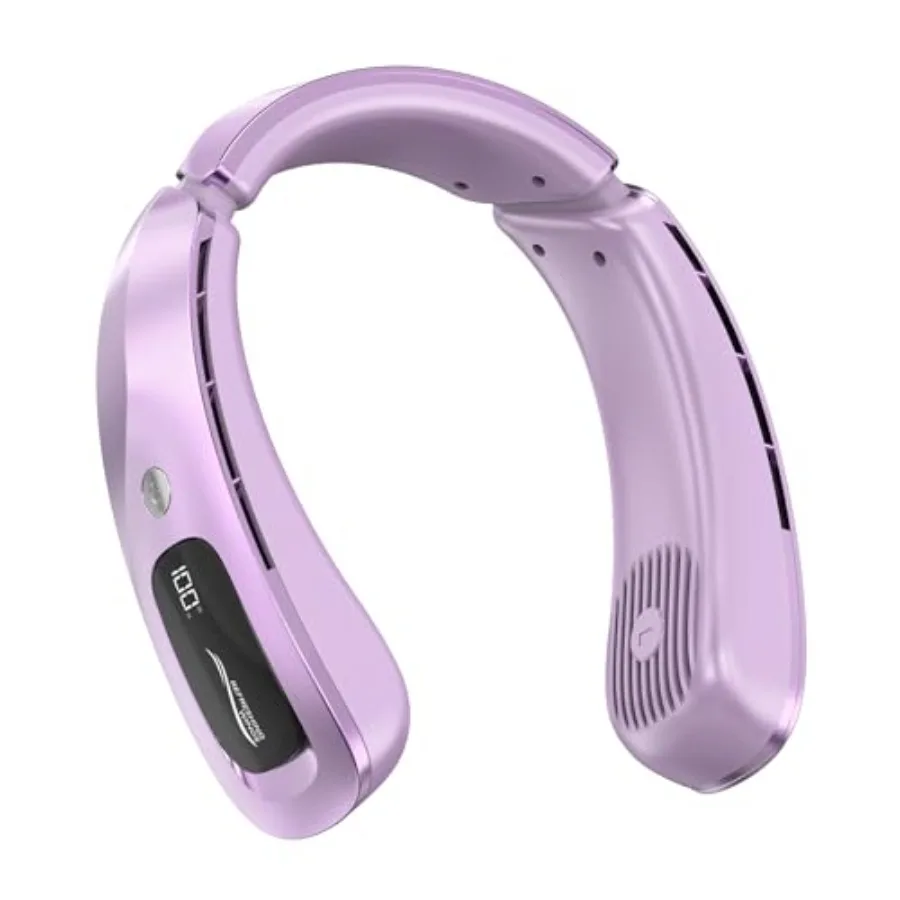

Neck Fan, Portable Neck Fan Rechargeable with 8 Speeds, Upgraded 360 Cooling Airflow, 5500mAh Battery, Hands-Free Bladeless Des