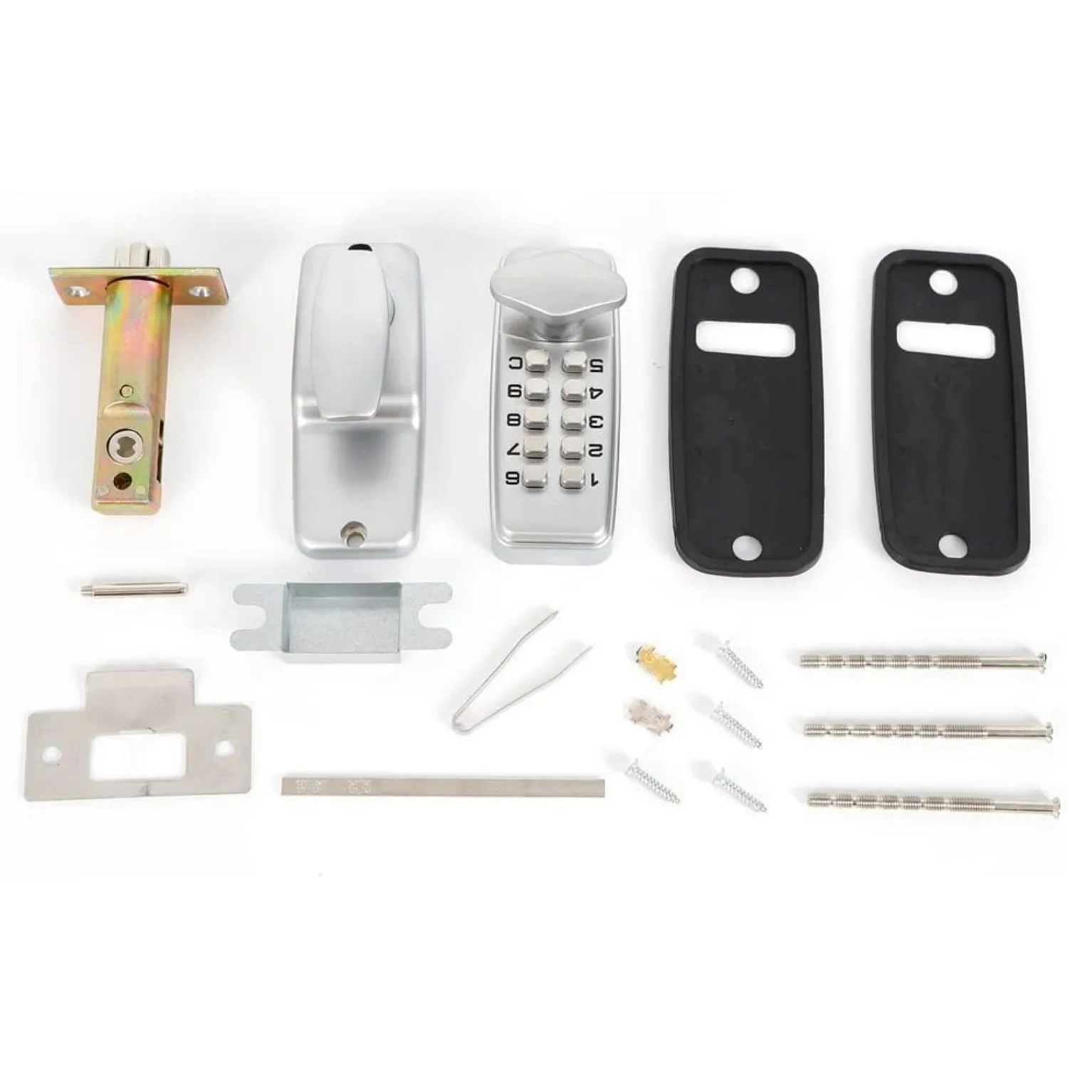 قفل باب مزلاج ميكانيكي بدون مفتاح، قفل باب بدون مفتاح، لوحة مفاتيح ميكانيكية، رمز رقمي، كلمة مرور، أمان