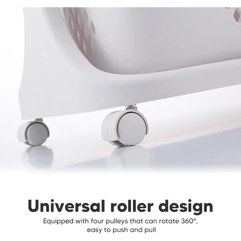 4-Tier Laundry Hamper Sorter, Laundry Storage Organizer with Wheels Removable Rolling Laundry Baskets, Bathroom Cart