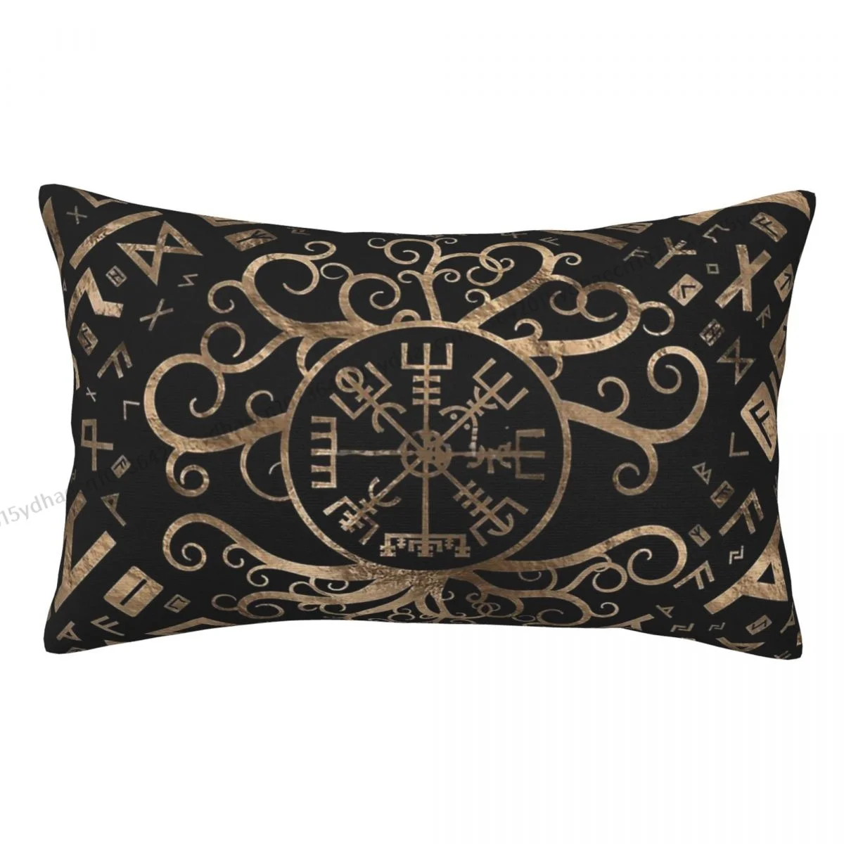 

Vegvisir Tree Of Life Yggdrasil And Runes Printed Pillow Case Viking Backpack Cojines Covers Washable Chair Decor Pillowcase