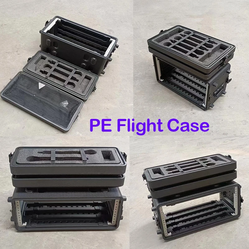 PE Flight Case 7.8 Inch Power Wireless Microphone Rack Case Shockproof Double Door Cabinet  Flight Tool Case For Musical Equipme