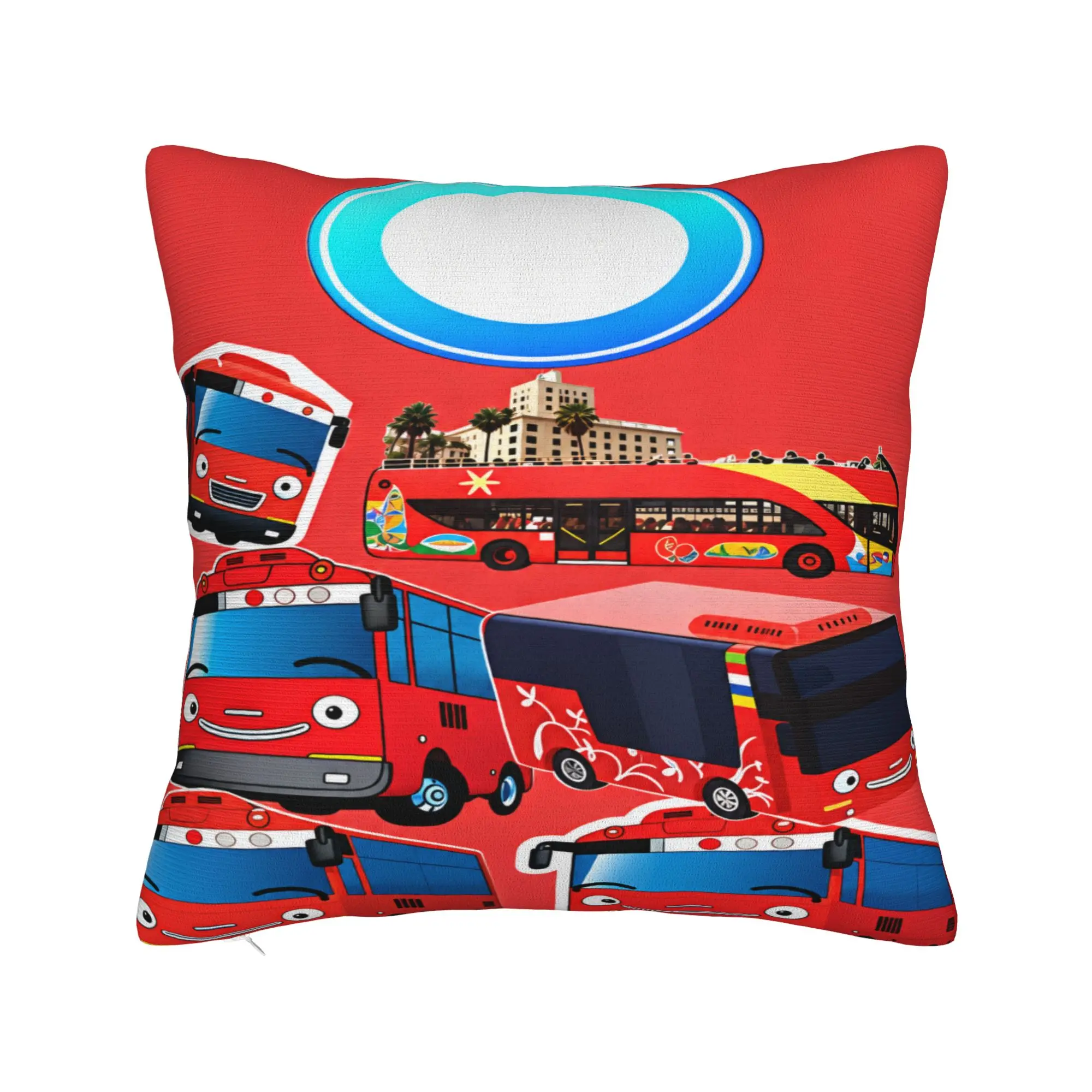T-Tayo the L-Little Bus  Pillow Cover  Novelty Pillow Case For Wedding Party Home Decor Comfy Cushion Cover Gift
