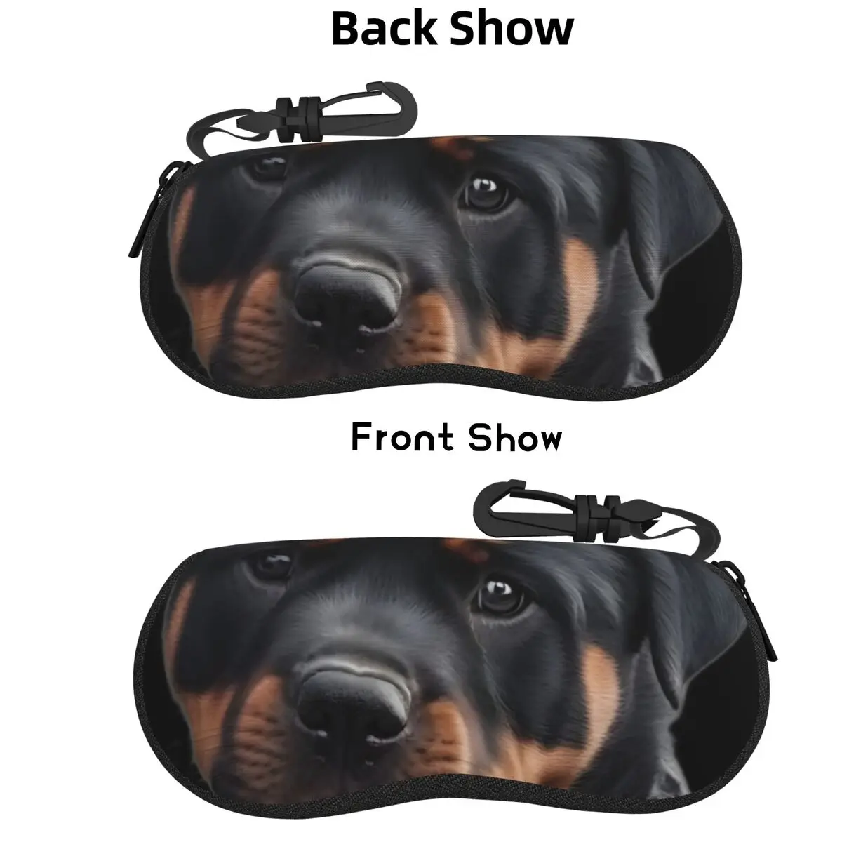 

Rottweiler Dog Shell Glasses Case Protective Sunglasses Box Women Men Soft Eyeglasses Bag Pouch