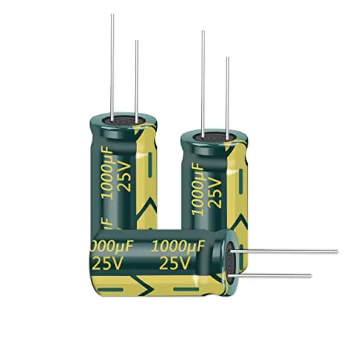 

100pcs 25V 1000UF Capacitor 10x17mm(0.39 x0.67in) Electrolytic Capacitor Radial High Frequency(25v 1000UF)