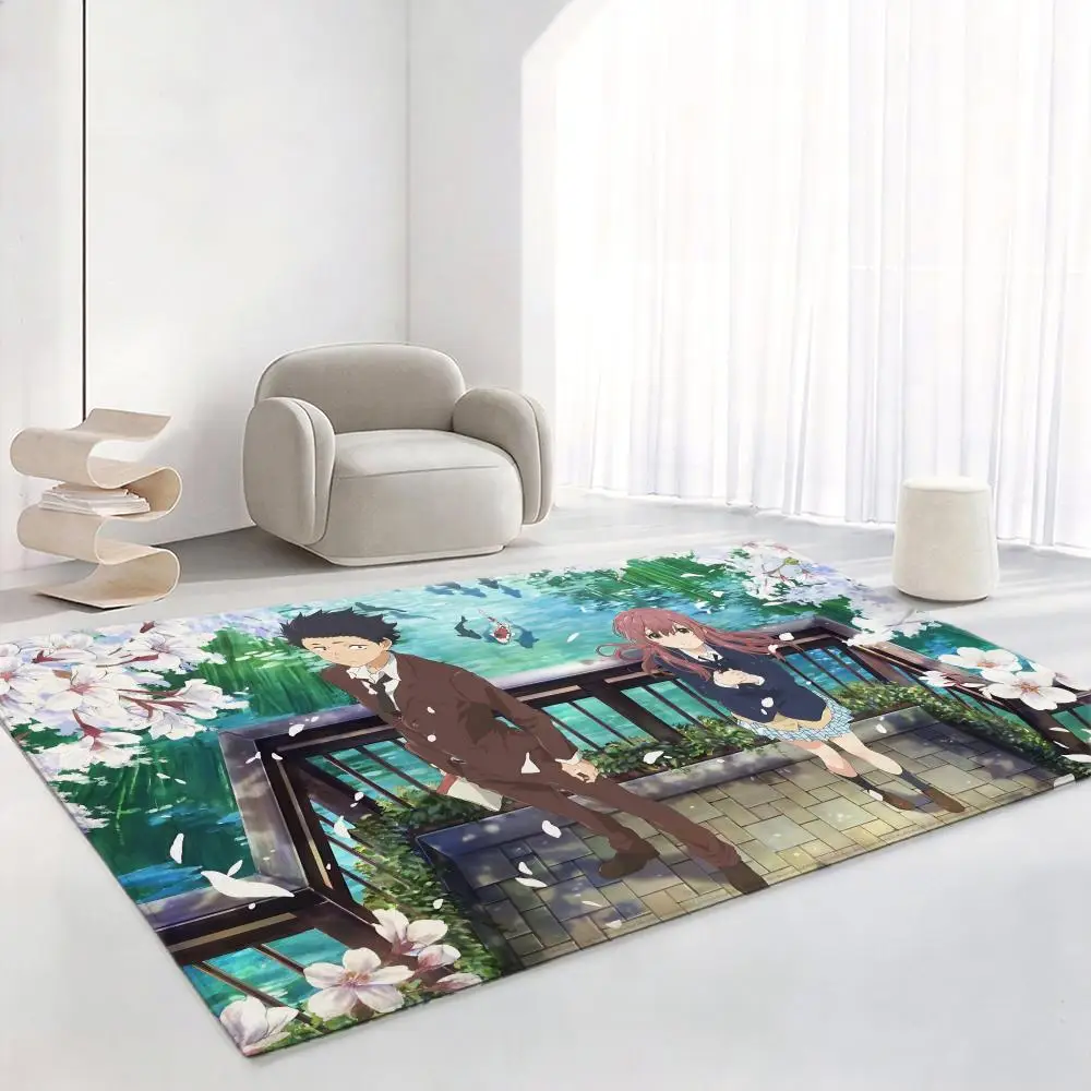 hot Emotional Anime A-A Silent Voices Floor Mat Soft Thickened Flannel Door Mat Non-Slip Living Room Rug Home Decor