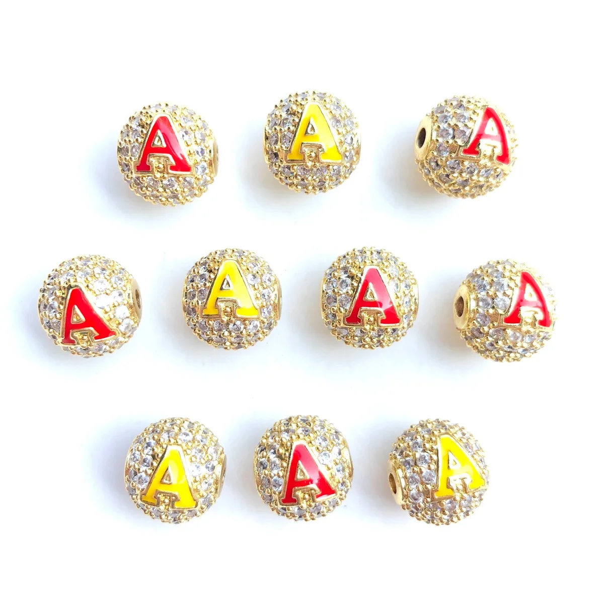 9pcs/lot 10mm Enamel Greek Letters 