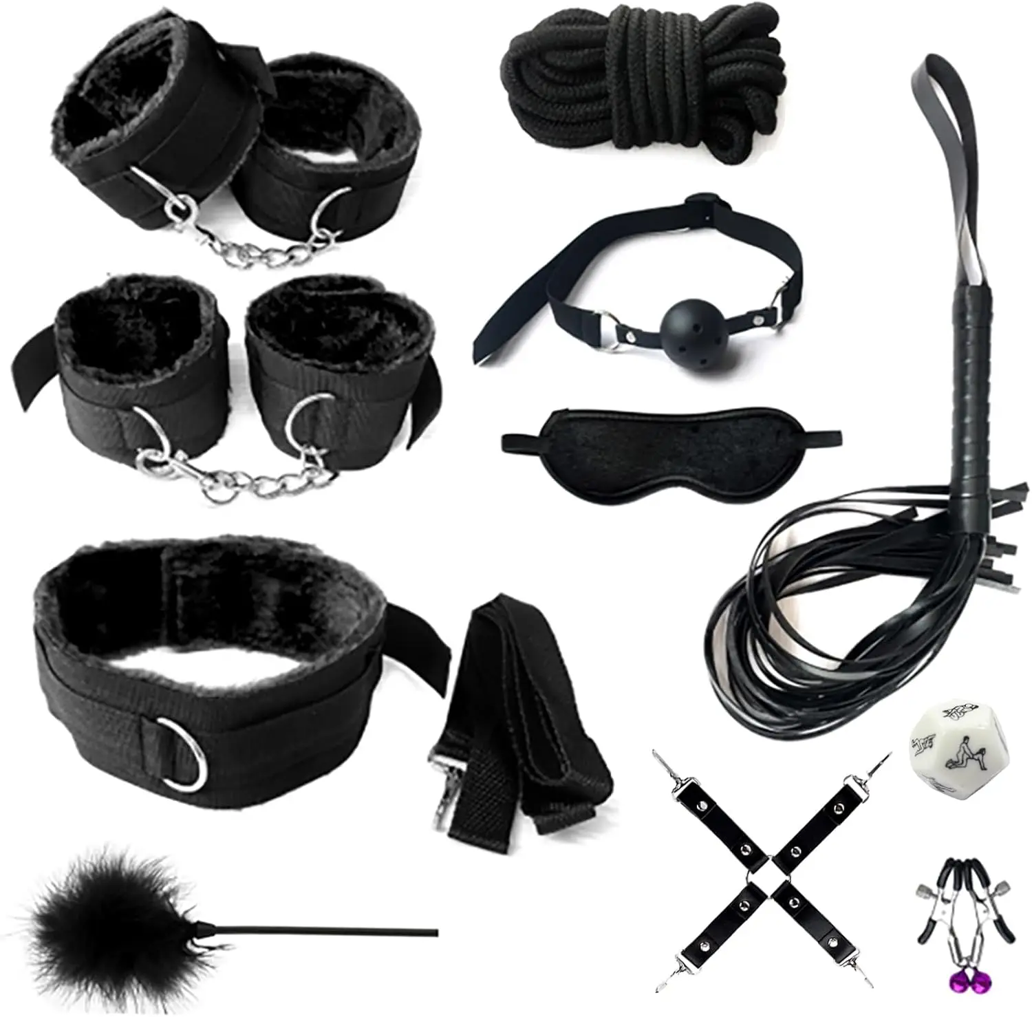 

Sex Bondage 11 Pcs BDSM Leather Bondage Sets Restraint Kits Adult Sex Toys for Women and Couples,Hand Cuffs Ankle Cuff Bondage