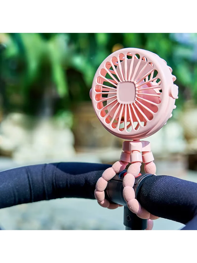 Fan for Cart Stroller Fans Portable Outdoor Fan Clip On for Baby 600mAh USB Rechargeable Handheld Electric Fan for Home 3 Speeds